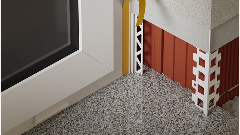 Fensterecke mit kunststoff profile